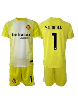 Billige Inter Milan Yann Sommer #1 Keeper Bortedraktsett Barn 2025-26 Kortermet (+ Korte bukser)